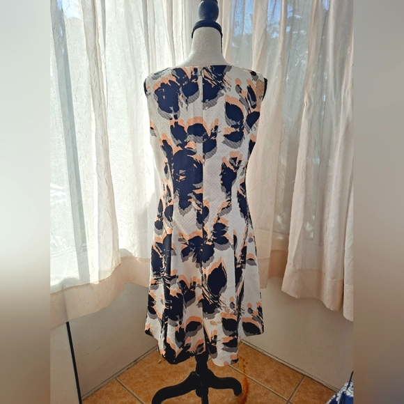 Worthington Floral Sleeveless Dress Black/Coral and White. Size 10. Worn once. - Picture 3 of 6